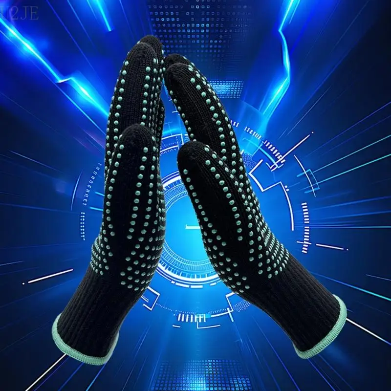 U2JE Heat Resistant Mitts for Baking & Grilling with Easy to Clean Silicone Surfaces