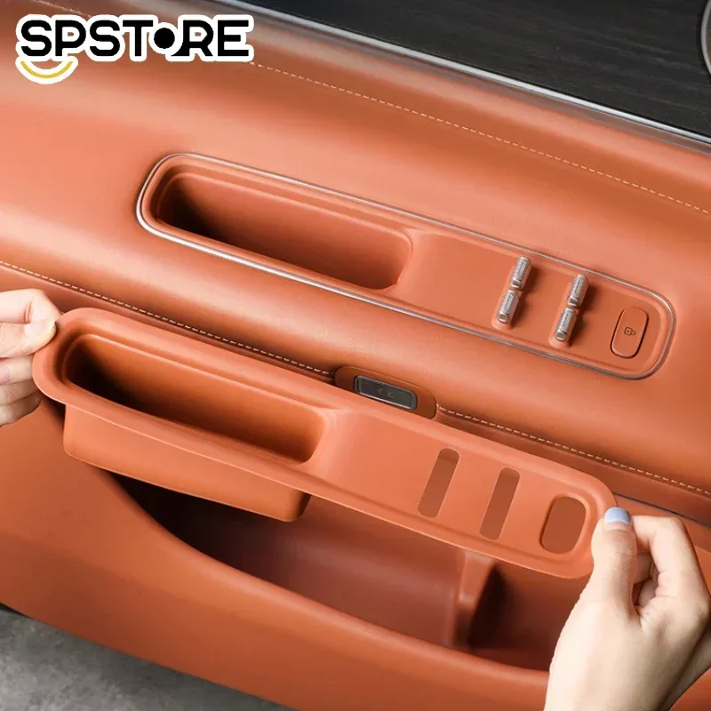 For AITO M9 Car Door Handle Organizer Storage Box Door Handle Panel Protector Sticker Phone Holder Auto Interior Car Accessories