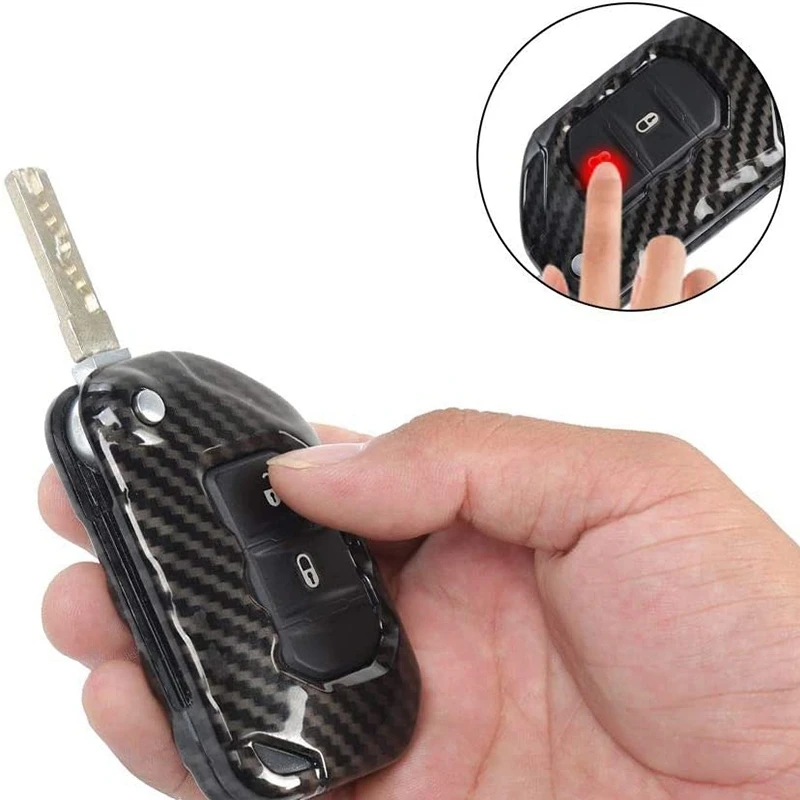 Key Fob Cover Case Protection for Jeep Wrangler JL JLU 2018-2020, for Jeep Gladiator 2020,Key Replacement Accessories