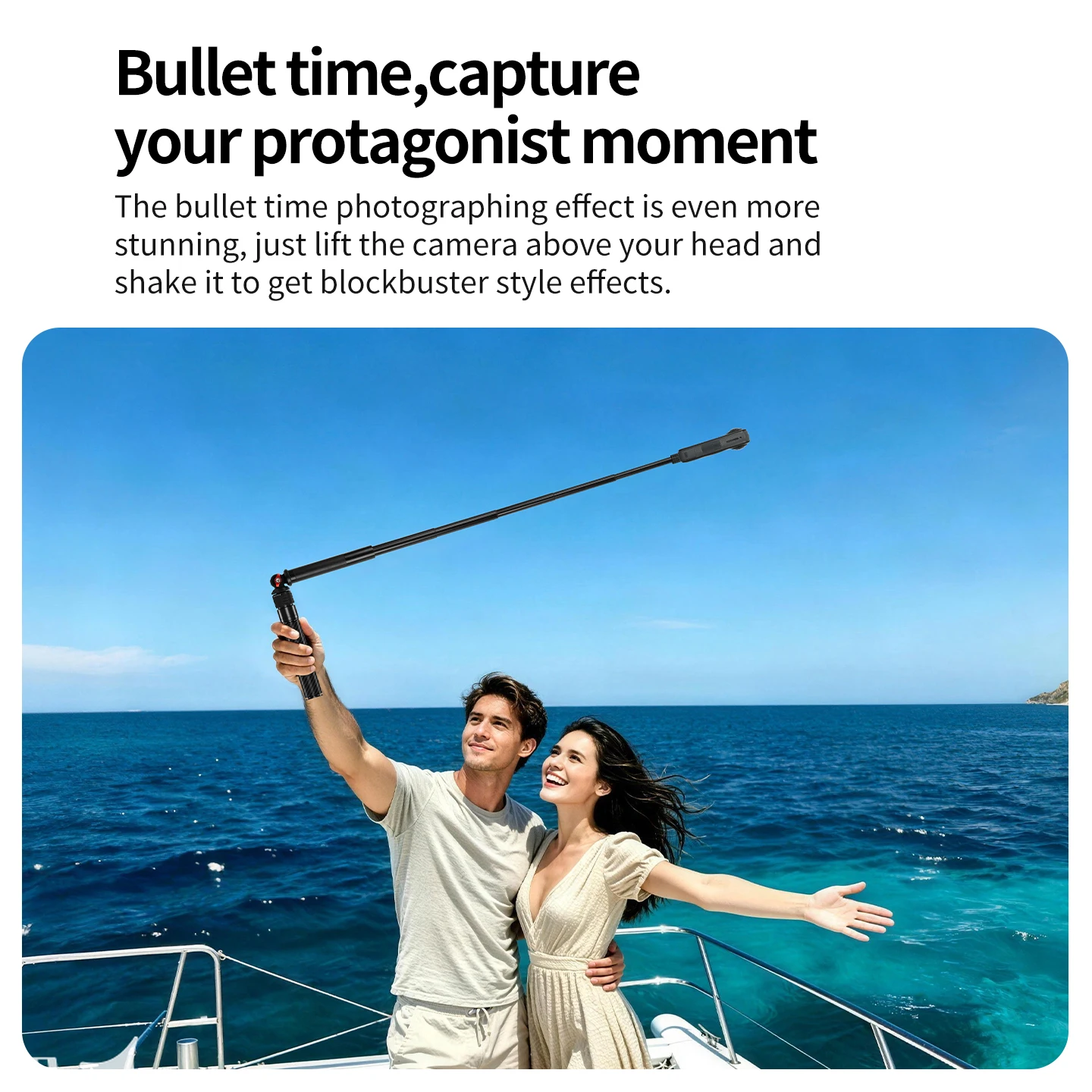 360 ° 360° drehbarer Griff 1/4 Zoll kompatibel mit DJI/Insta360/GoPro 180 ° Verstellbarer Faltbarer Selfie-Stick für 360°-Aufnahmen ° Videos – Detail 3