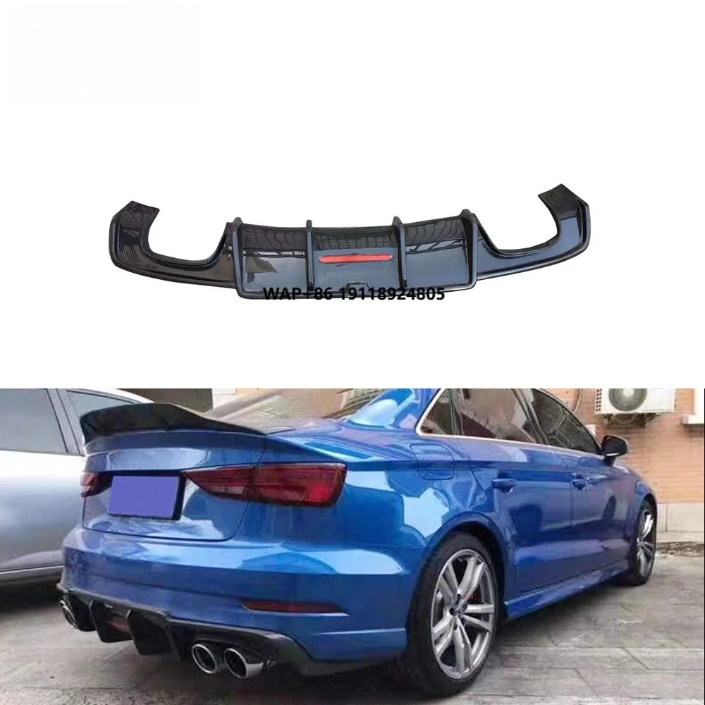 S3 المصد الخلفي الناشر ألياف الكربون ل S3 A3 8V سيدان 4-Door 2017-2019