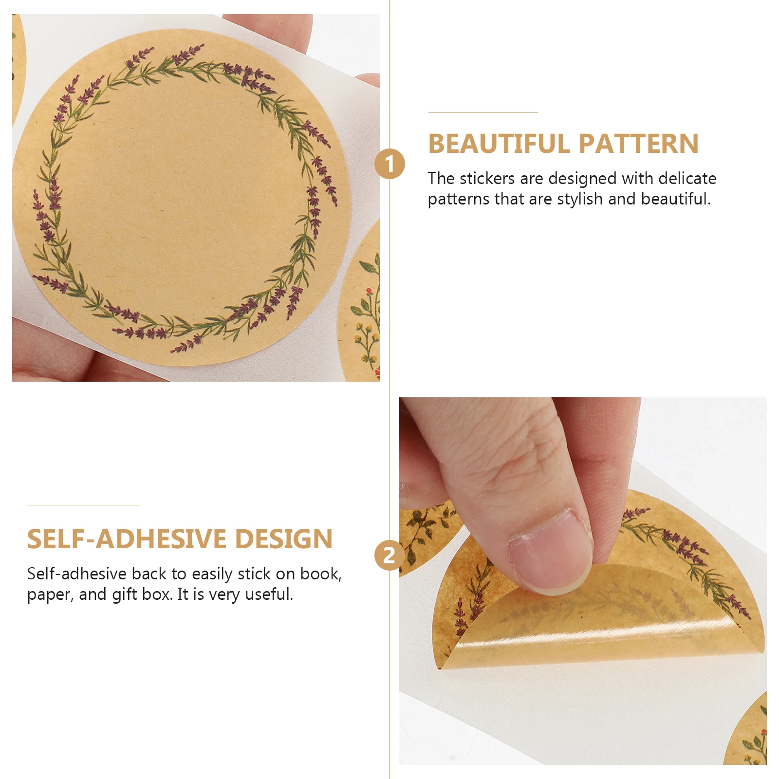 

Kraft Colored Christmas Decor Gift Tag Stickers All-purpose Labels Baking Self Sealing