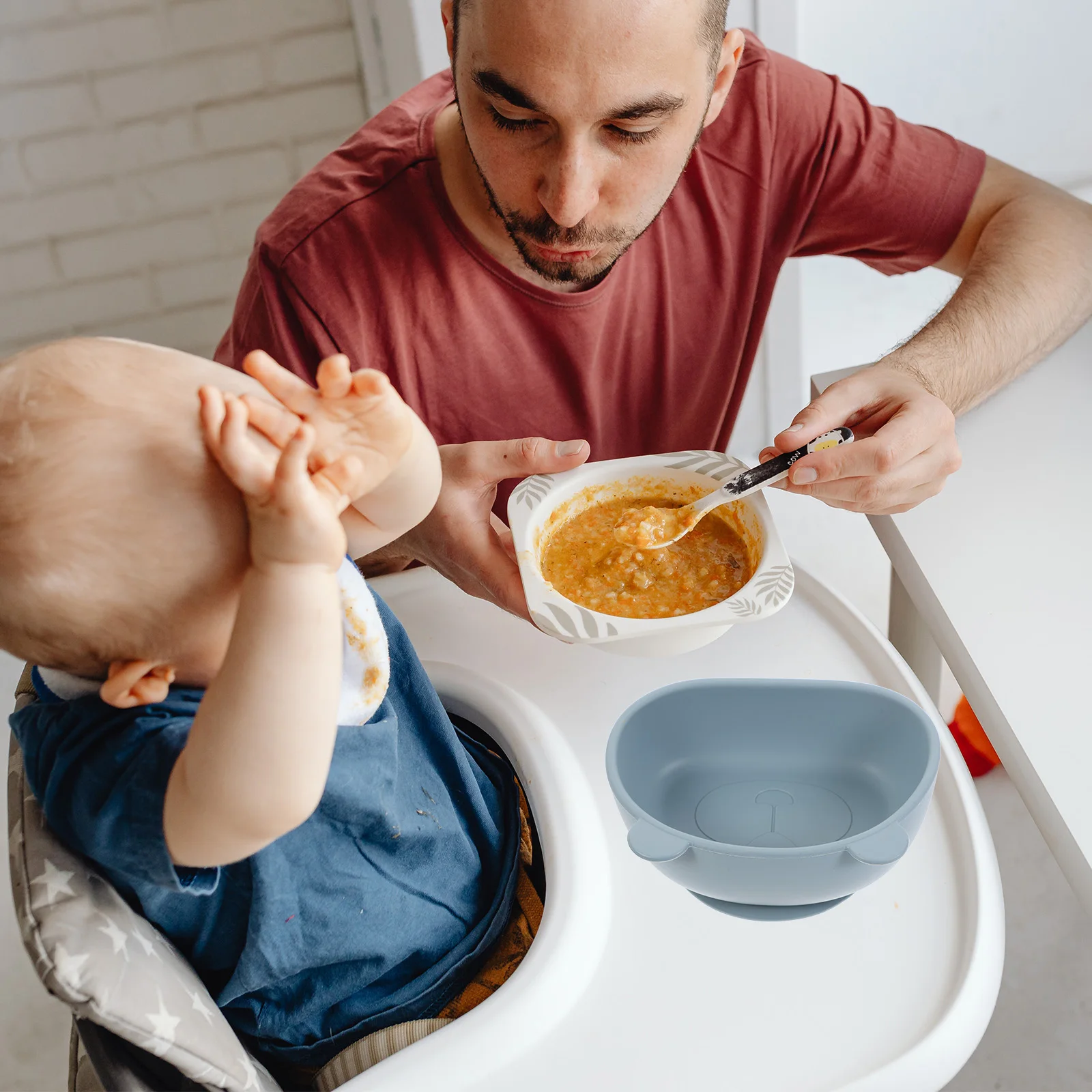 

Toddler Suction Bowl Baby Plate with Lid Non Slip Base for Feeding Training Baby Bowl Toddler Plate Eating Supply