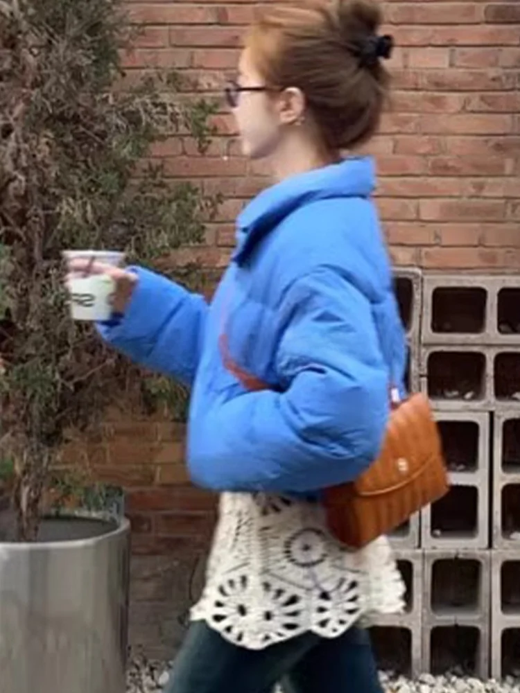 

Женская утепленная куртка ROUJE KEFSS с воротником-стойкой, белая, на пуху, теплая зимняя верхняя одежда, пуховик с длинными рукавами