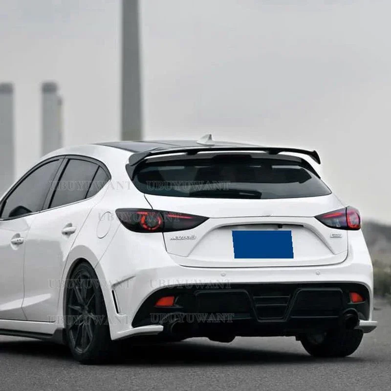 For Mazda 3 Hatchback CAR Spoiler Wing Car Rear Window Rear Lip Tail Fin Accessories Mazda3 2014-2019