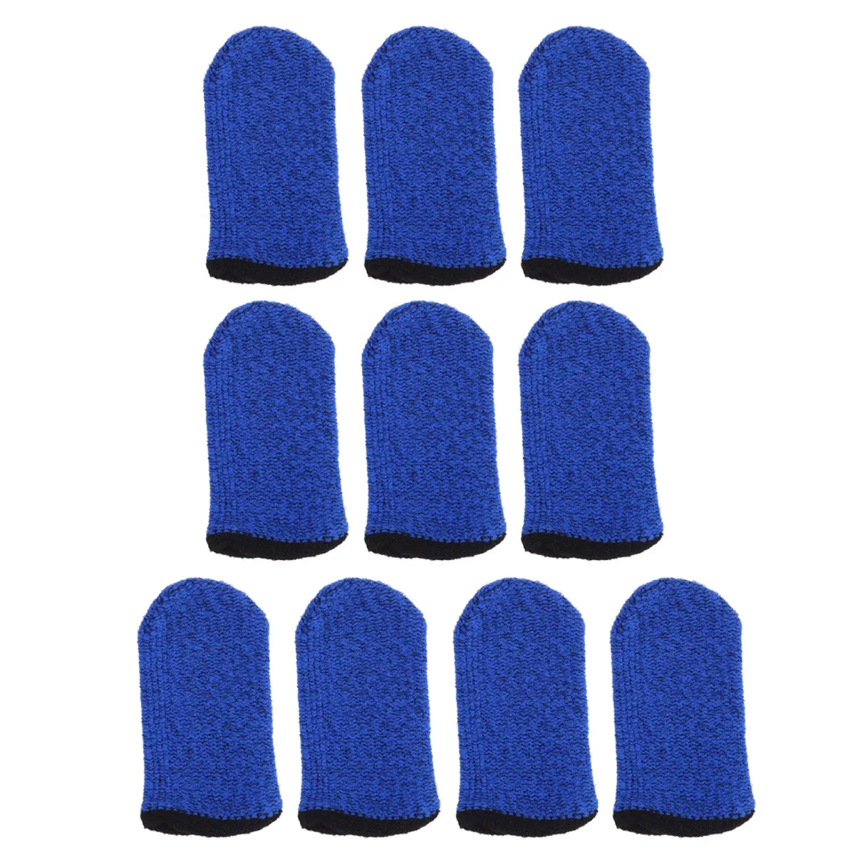 

10Pcs Anti-Slip Touchscreen Finger Sleeves Breathable Nylon Game Finger Covers Black Edge Oil-Proof Sweat-Resistant Thumb