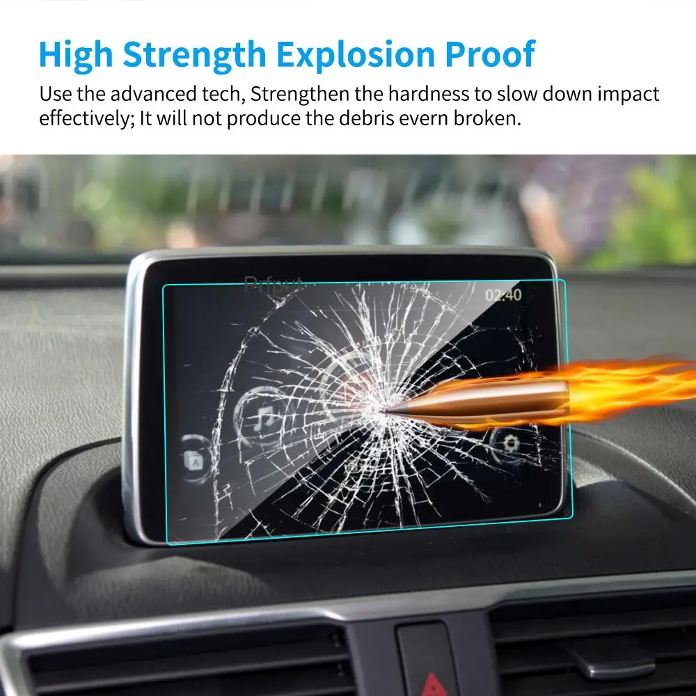 For Mazda 3 Axela 2017 2018 Car GPS Navigation Tempered Glass Screen Protector Steel Portective LCD Touch Screen