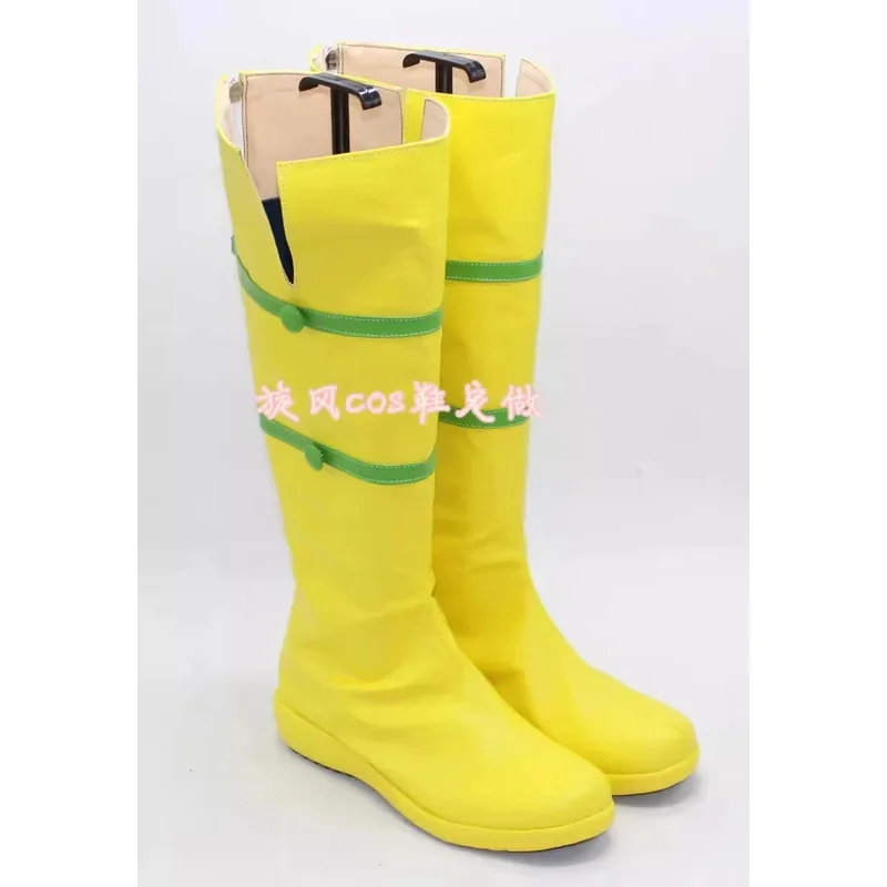 DY20 أنيمي X-MAN آنا ماري المارقة تأثيري أحذية الأصفر زي الأحذية اليدوية الجلود فو Boots25