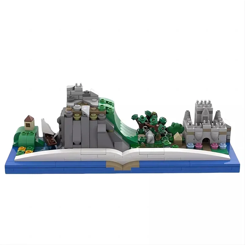 MOC Märchenprinzessinnen-Serie Anime Skyline Gefrorenes Schloss Architektur-Sets Bausteine Kinderspielzeug Mädchen Weihnachtsgeschenke – Detail 1