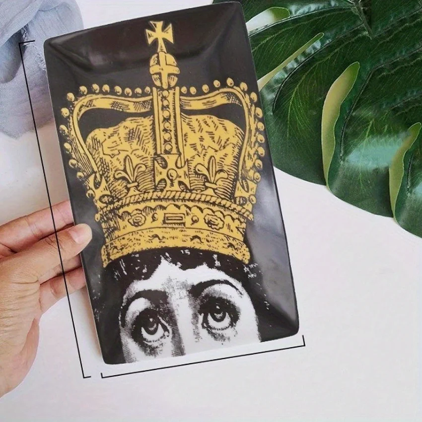 صينية تذكارية على شكل تاج مجوهرات، صينية تخزين، صينية سيراميك للوجه الإيطالي، صينية خاتم الزواج، ديكور الحائط، هدية الزفاف #2