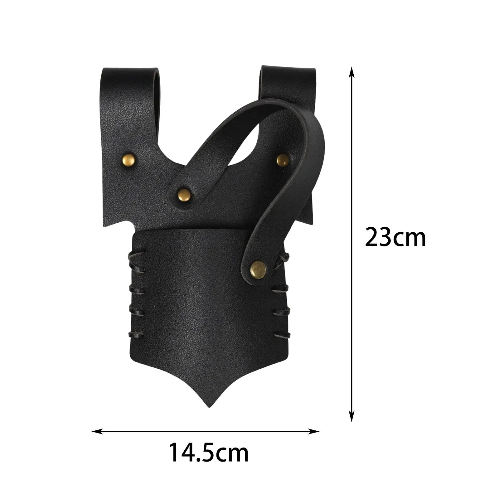 Medieval Leather Strap Sword Holder Vintage Style Knight Costume Accessories Black