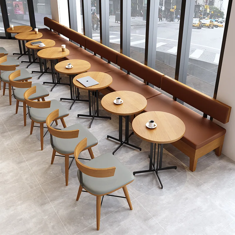 DSA manufacturer wholesale cafe sofa chair leisure solid wood chair theme western restaurant cooking shop milk tea shop table