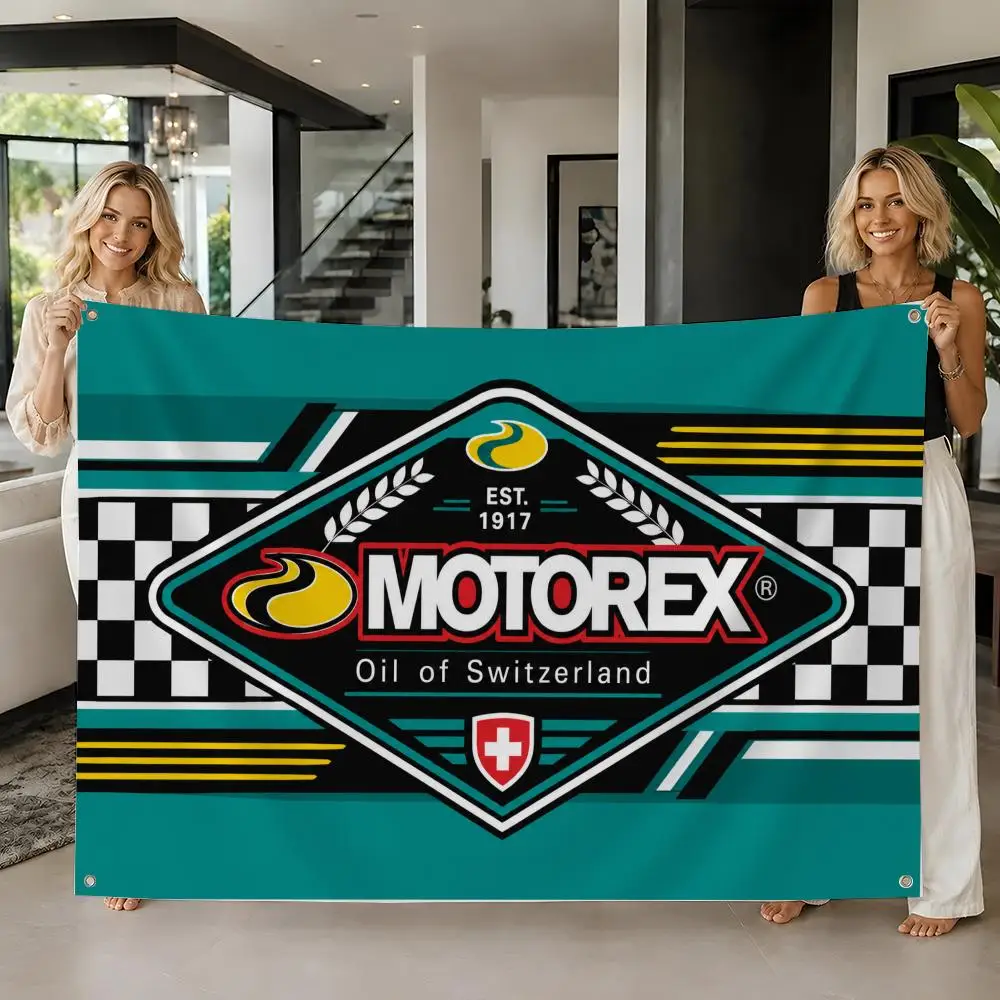 Brand Motorex Flags flag For Room Dorm Camping Picnic Art Style Garage Bar wall Decoration Banner
