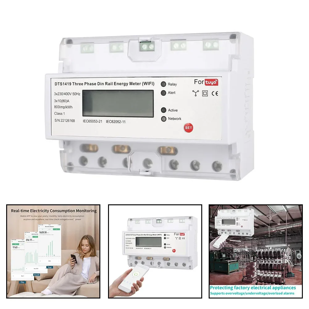 

WiFi Electricity Meter App Remote Monitoring Meter Commercial Use Overload Notifications Overvoltage Protection