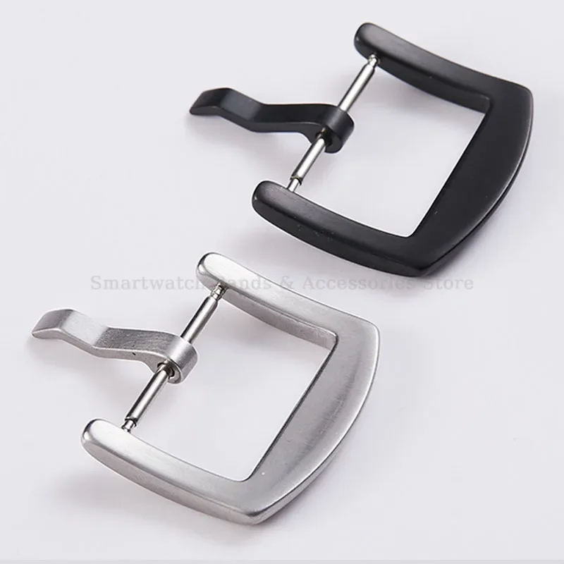 16 مللي متر 18 مللي متر 20 مللي متر 22 مللي متر 24 مللي متر الفولاذ المقاوم للصدأ مشبك ساعة ل الجلود شريط مطاطي نحى المشبك الفضة الأسود دبوس مشبك اكسسوارات