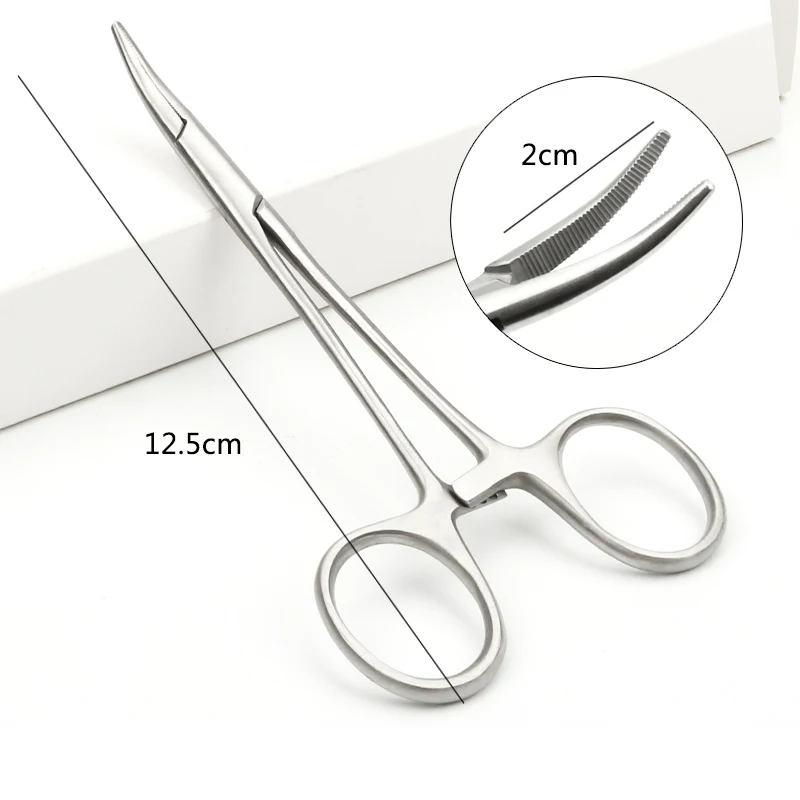 1pc Stainless Steel  Medical Dental Surgical Needle Holder Hemostatic Forceps Clamp Straight/Elbow Surgical Tool