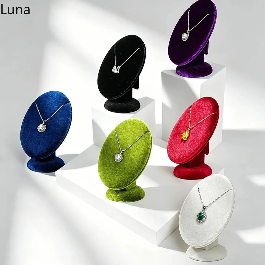 

Velvet Oval Necklace Display Rack, Simple Fashion Creative Stand for Pendant & Necklace, Jewelry Store Showcase Prop