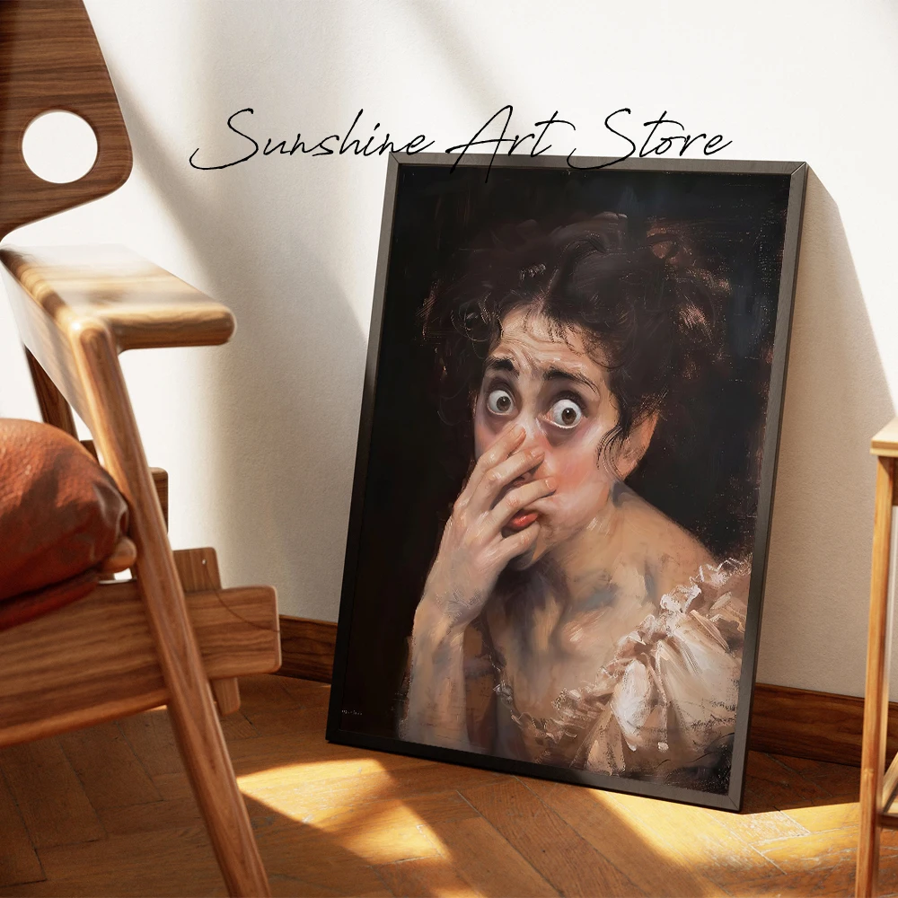 لوحة قماشية مطبوعة فنية عتيقة ، ديكور حمام مضحك ، ملصق مضحك مضحك ، شريط ديكور جدار مرحاض منزلي