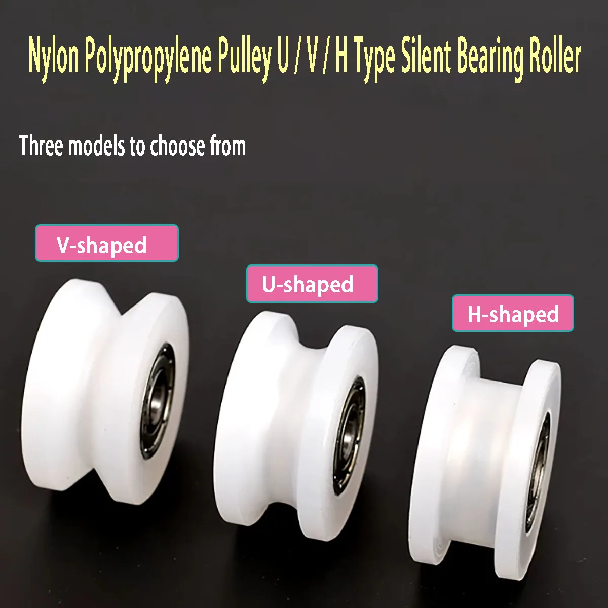 2Pcs U V H Type Nylon PP Bearing Pulley Silent Guide Roller Sliding Cabinet Door Track Directional Wheel Hardware Accessories