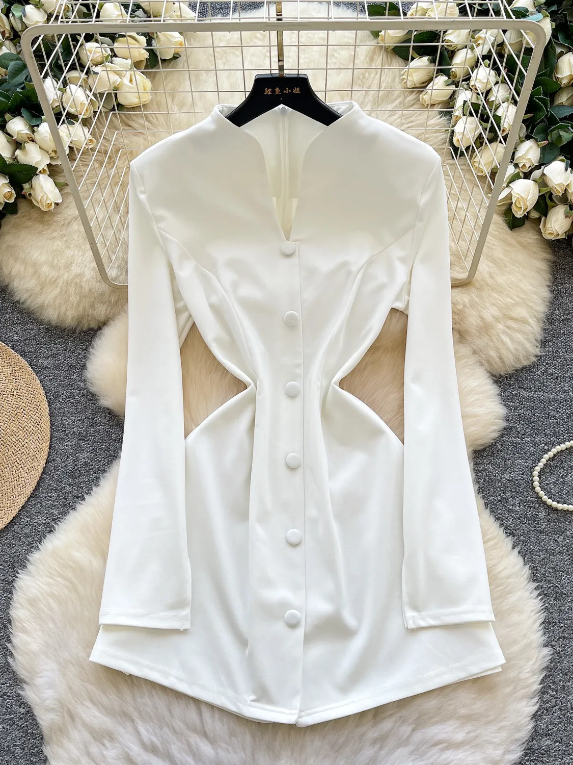 

Женское белое вечернее мини-платье в винтажном стиле, элегантное, с длинным рукавом, А-силуэт, для вечеринок, цельное, летняя одежда 2026