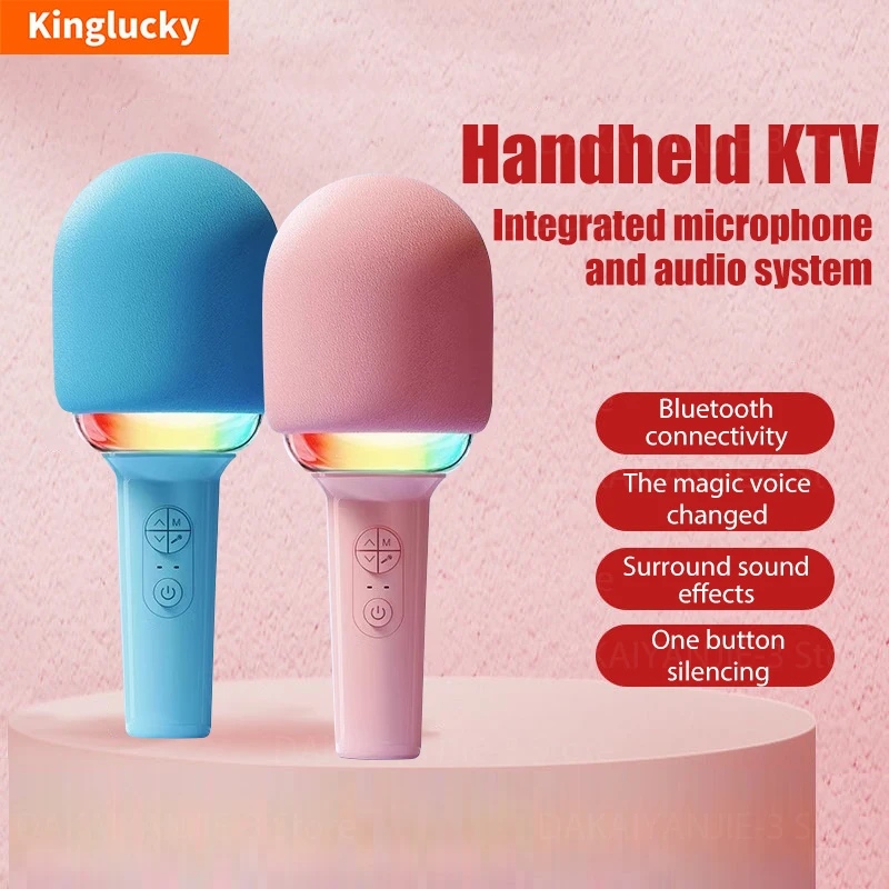 Kinglucky L8 Wireless Microphone National K Song Bluetooth Home TV Children Singing Microphone Sound Integration Microphone