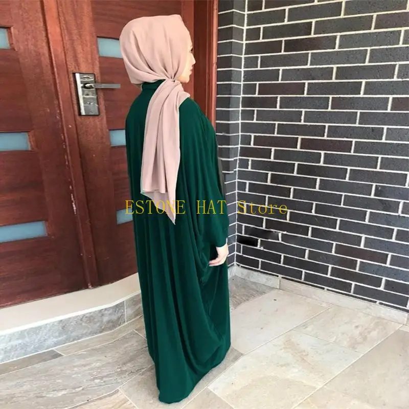 49MF – robe longue couleur unie pour femmes musulmanes, Cardigan ample prière mosquée, robe Ramadan soyeuse, tenue