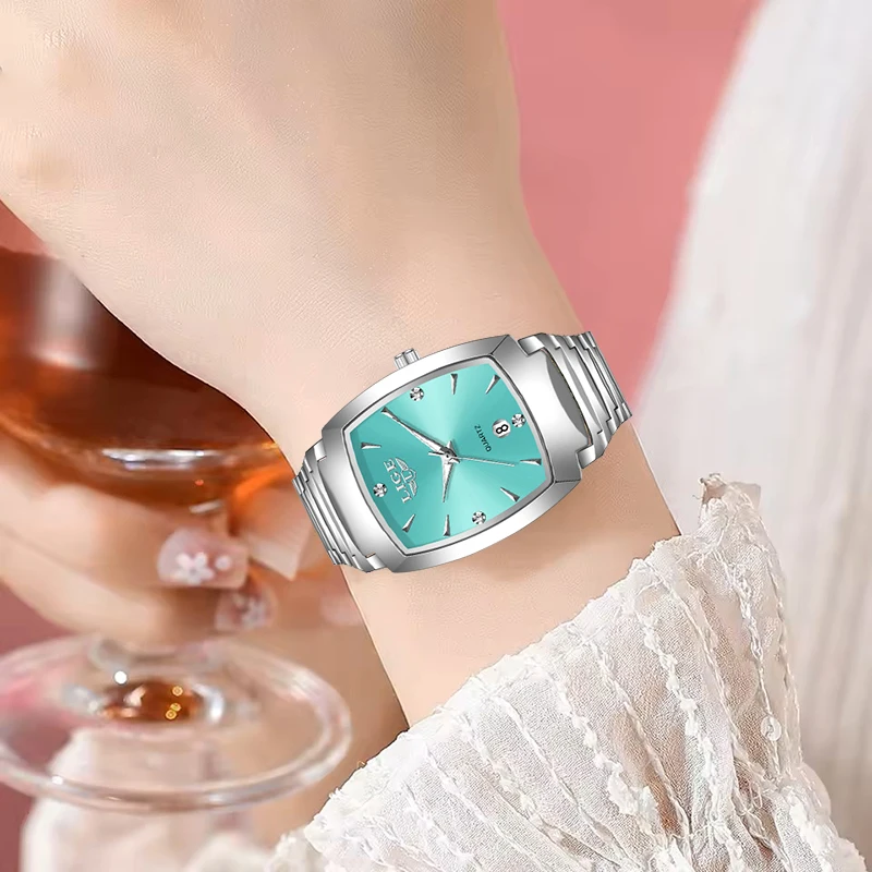 LIGE New Ladies Waterproof Watch Luxury Stainless Steel Women Watches Creative Fashion Original Elegant Quartz Wristwatch Gift