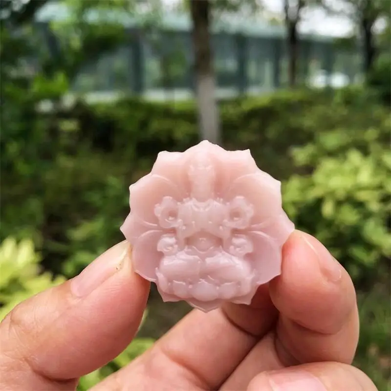 3CM High Quality Pink Opal Mini Buddha Crystal Handmade Carved Polished Powerful Statue For Home Decoration Gift 1pcs