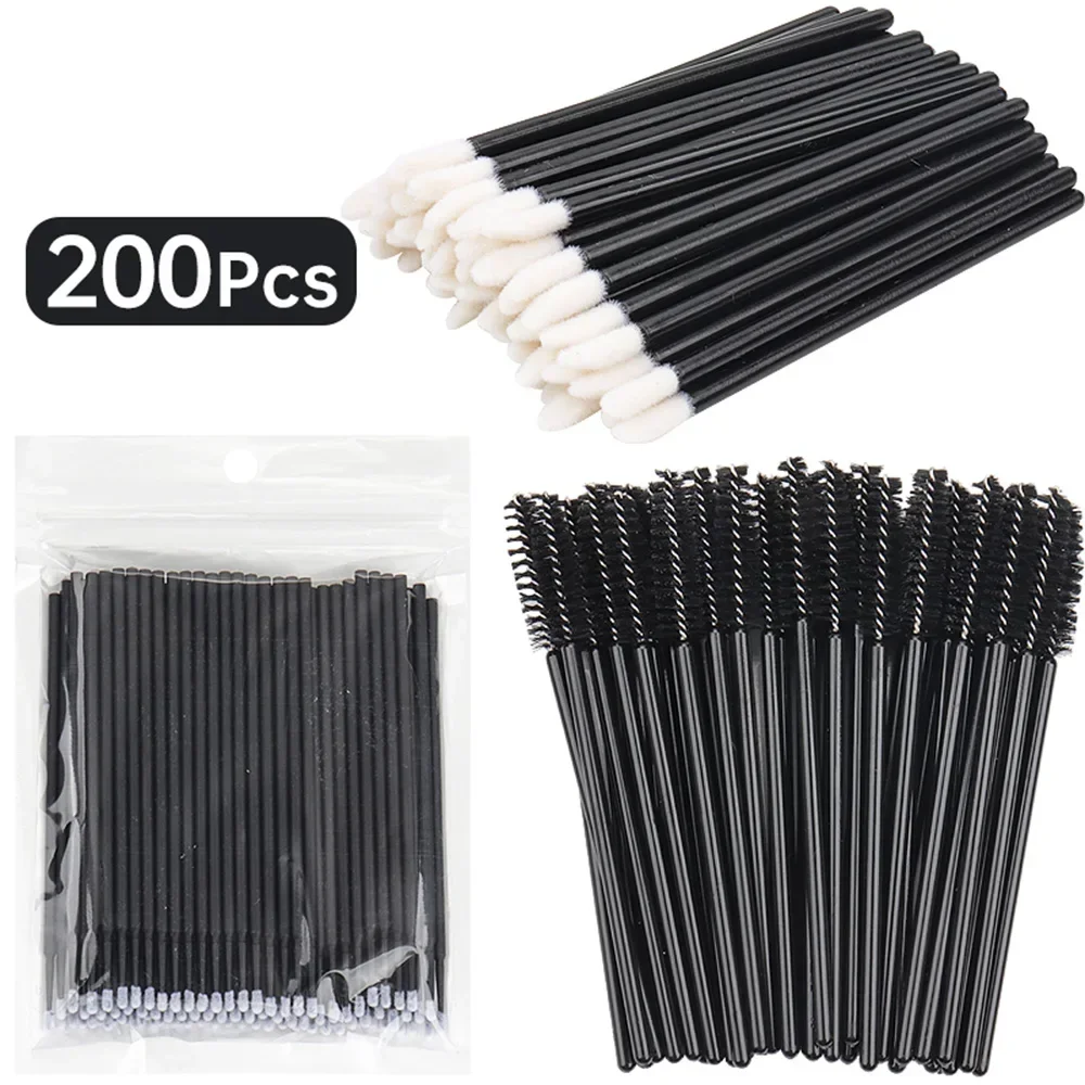 200 Stuks Wimperverlenging Speciale Wimperverwijderingsborstel Micro-Borstel Wimperborstel Lipline Katoenen Borstel Voor Wimperverlengingstool