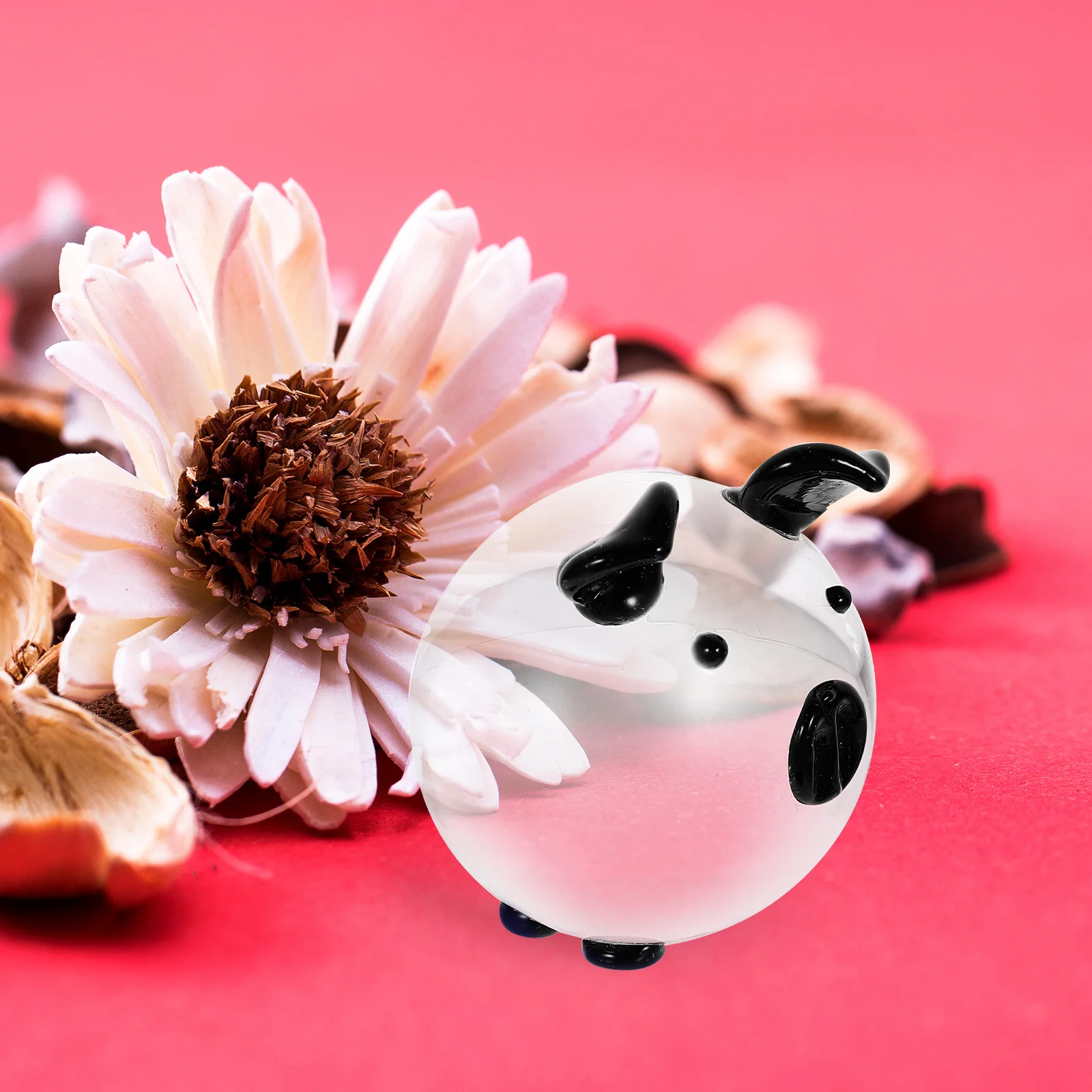 

Crystal Glass Pig Craft Creative Glass Animal Suitable Bedroom Living Room Dining Tabletop Animal Ornament