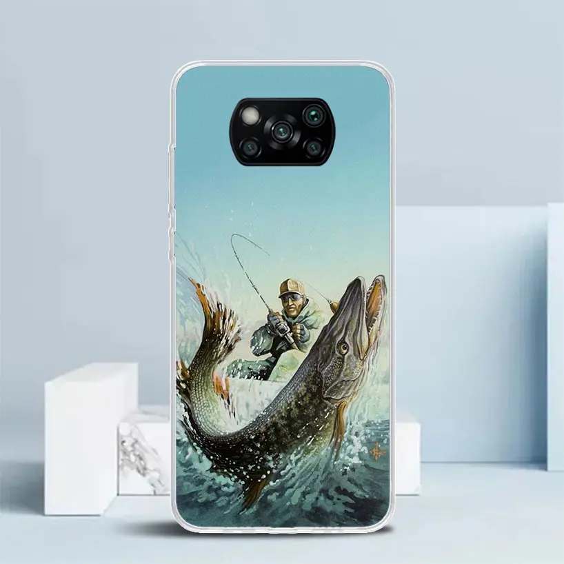 Hunting Fishing Man Silicon Call Phone Case For Xiaomi Poco X3 Nfc X5 X6 F6 F5 Pro M5S M5 X4 F4 GT M4 M3 F3 F2 F1 M2 Cover X3 Nf