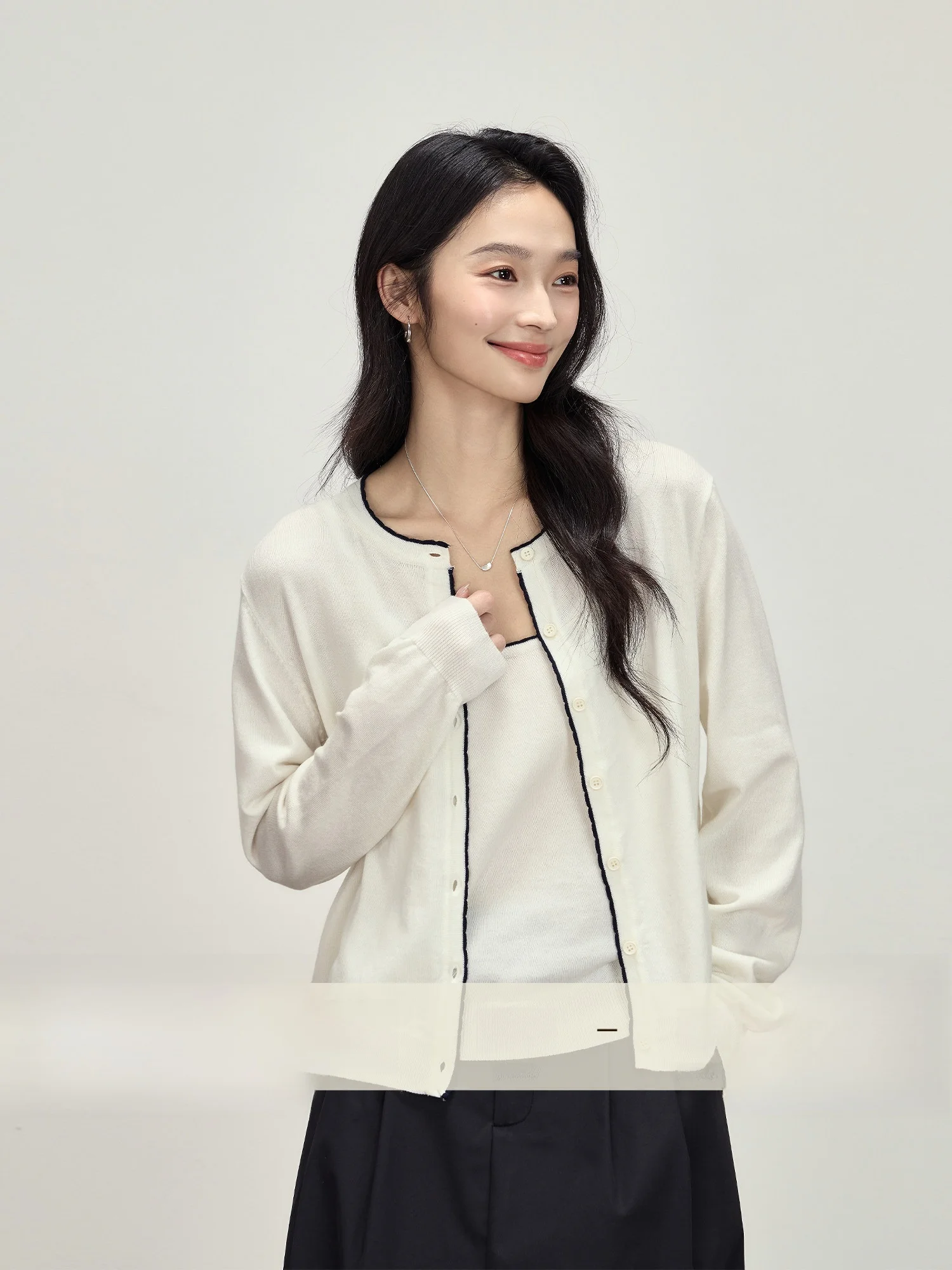 

Ele White Knitted Wool Vest And Svel Cardigan Women's Two-Piece Set Casual Loose Fit Spring Autumn Wear by Rising P...