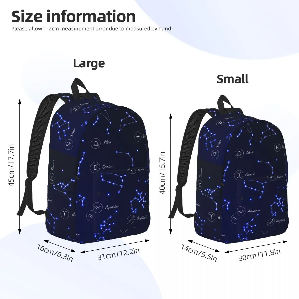 Sac à Dos Douze Constellations dans le Ciel Nocturne pour Homme, Étudiant, Femme, Grande Capacité, Ordinateur Portable