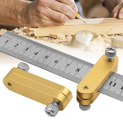 Steel Ruler Positioning Block Angle Scriber Line Marking Gauge For Ruler Locator Woodworking Scriber Measuring Tools