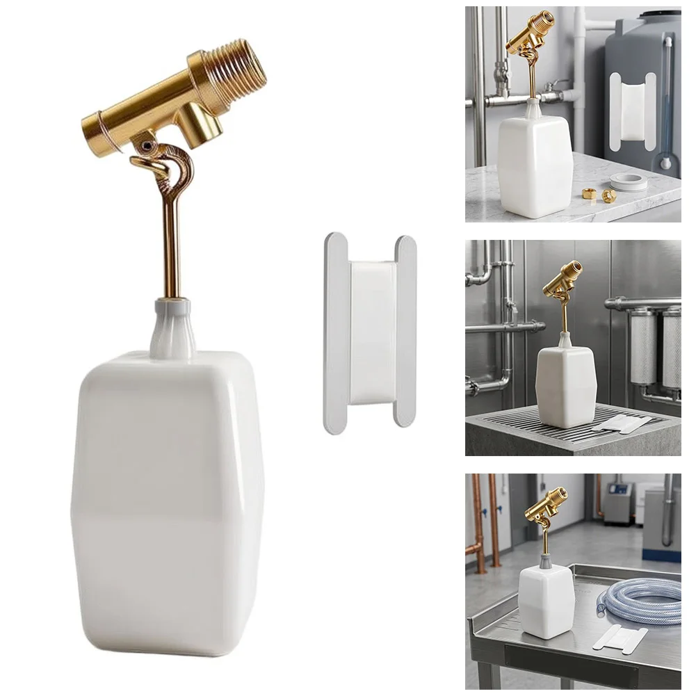 Automatic 3/8 inch Brass Float Valve for Water Level Management in Swimming For Pools Livestock Tanks and Ponds