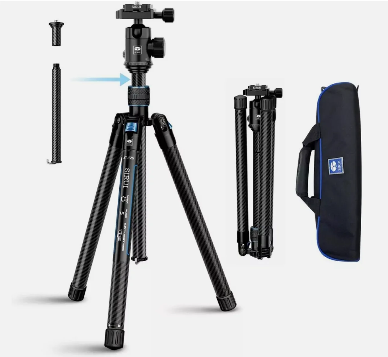 Sirui Traveller XII Tripé de viagem para câmera compacto, leve e portátil