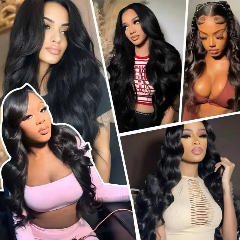 4x4 fechamento do laço perucas de cabelo humano pré arrancado onda do corpo perucas dianteiras do laço cabelo humano 180% densidade brasileiro virgem perucas de cabelo humano