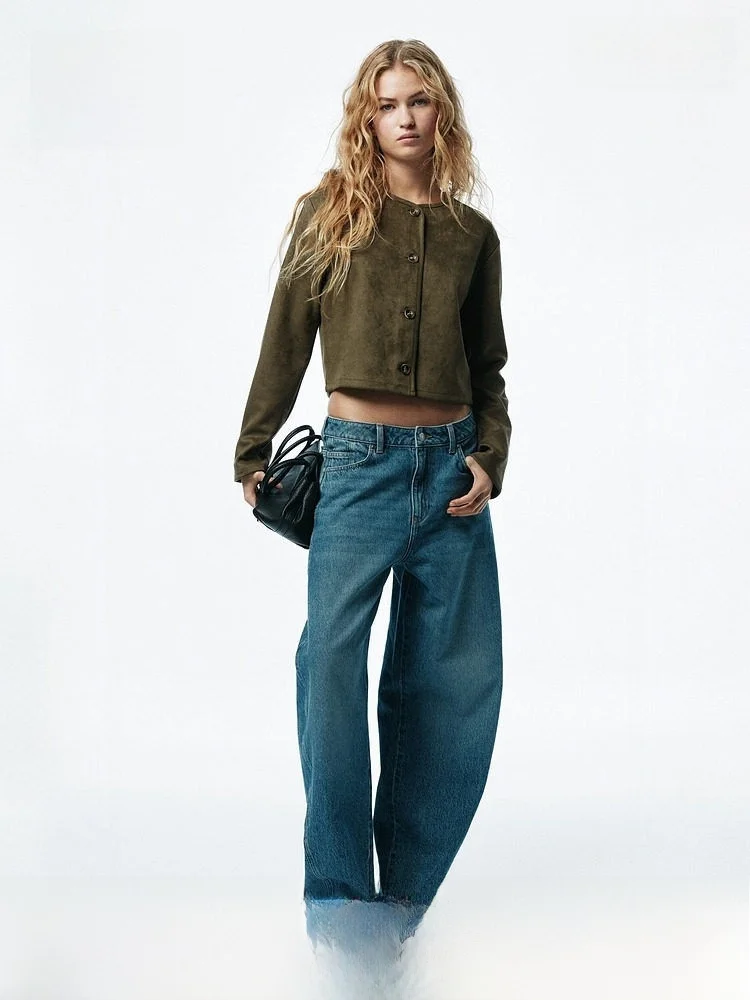 

H&M Women's Knitted Cardigan Spring 2026 Zipper High nce Sensation Jaet Polyester Spandex Blend Regular Thin