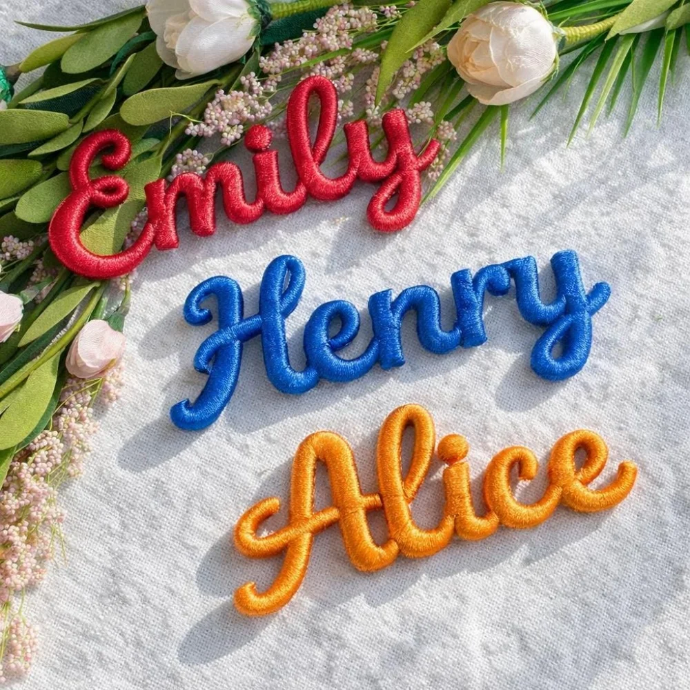 Custom Name Embroidered Patch 5.7cm Height Personalized Sew‑On Name Applique For Clothing Bag Jacket DIY Decoration - view 6