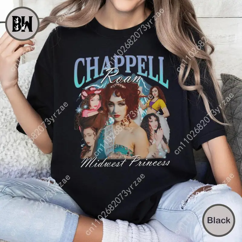 เสื้อยืด Chappell Roan Retro Wash สำหรับผู้ชายและผู้หญิง คุณภาพสูง สไตล์วินเทจ ผ้าฝ้าย แขนสั้น แฟชั่น เสื้อยืดนุ่ม ระบายอากาศได้ดี