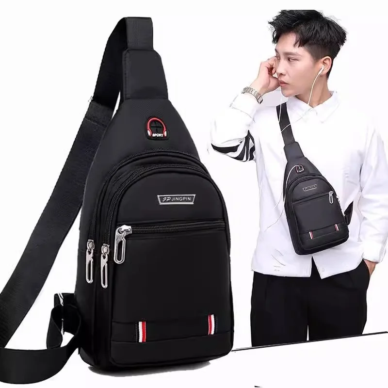 

New Waterproof Wear-resistant Breast Bag Men's Oxford Cloth Small Backpack Trendy Canvas Nylon Chest Shoulder Messenger Bag