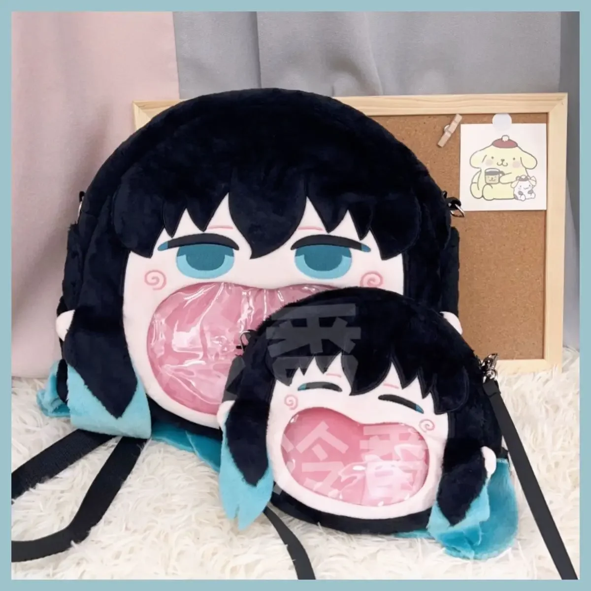 Anime Attribute Tokitou Muichirou Zaino itabag in peluche a bocca grande Borsa a tracolla trasparente Borsa a tracolla per studenti