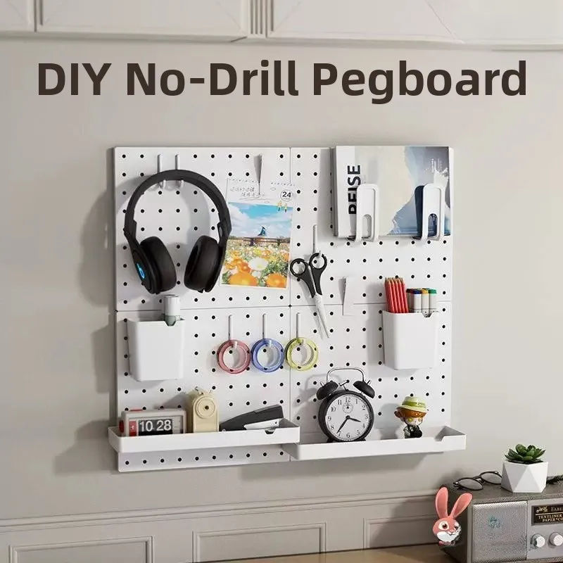 Thickened Magnetic Hole Board Display Rack Iron Pin Badge Holder Desk Organizer Accessories Wall Mounted Storage Shelf