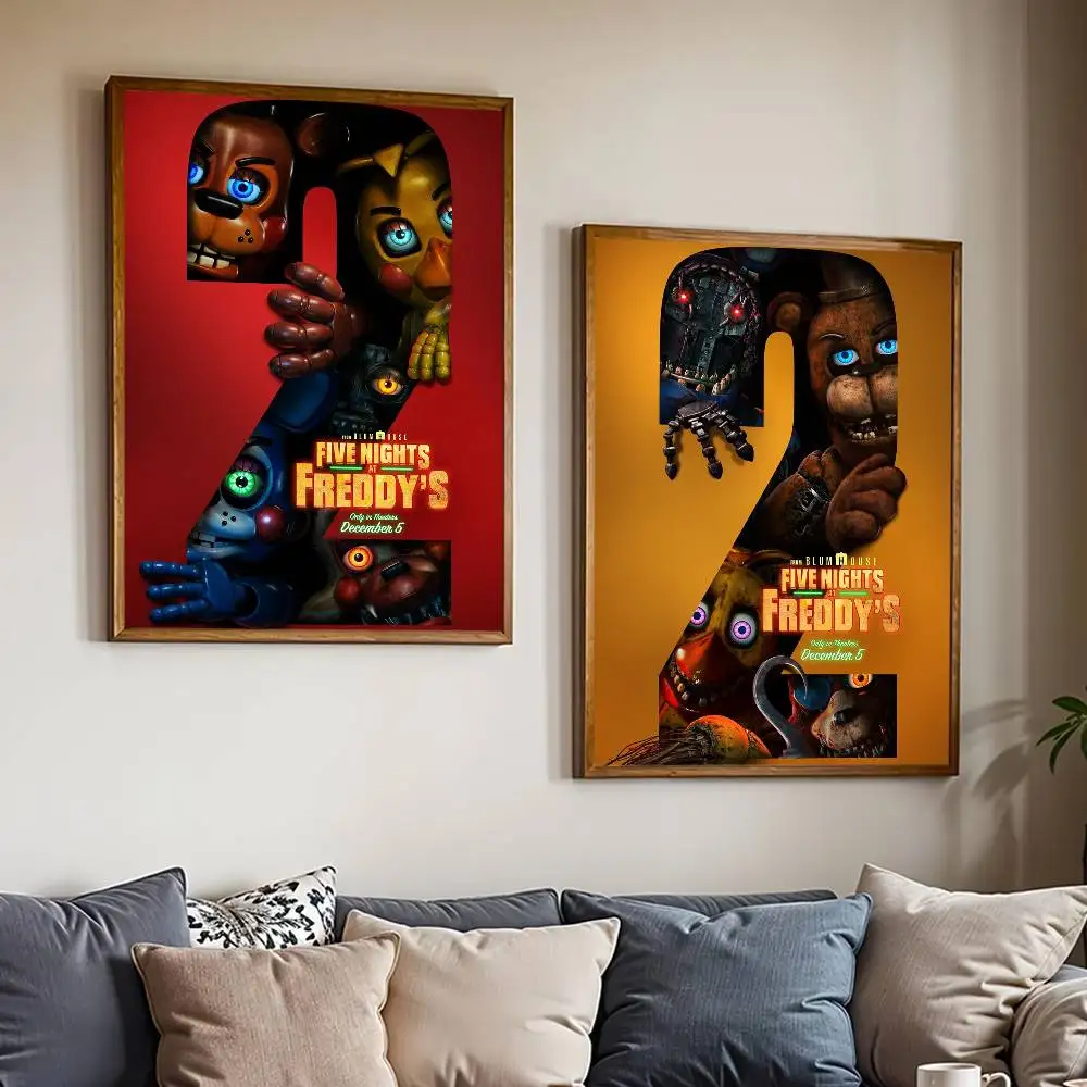 ملصق فيلم F-Five N-Nights at F-Freddy's 2-S يطبع منزل ذاتي اللصق مناسب لتزيين غرفة المعيشة والجدار