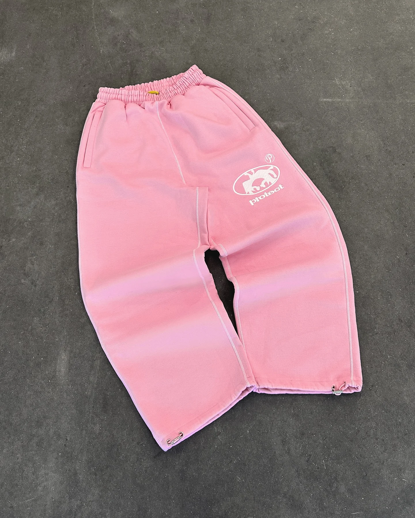 Street Wear PROTECT Fashion Letters Embroidered Pink Loose Sweatpants For Men and Women Y2K Harajuku Hip Hop Casual Joker Pants