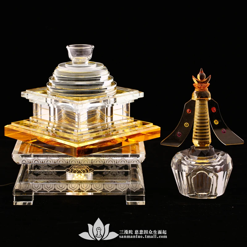 

Crystal stupa pagoda large bodhi glazed stupa kadang pagoda secret stupa Buddhist ornaments