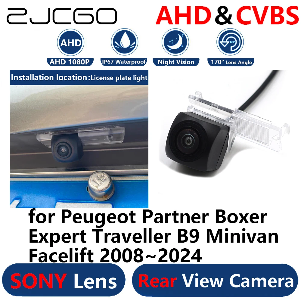 

AHD 1080P Parking Backup Reverse Rear view Camera for Peugeot Partner Boxer Expert Traveller B9 Minivan Facelift 2008~2024