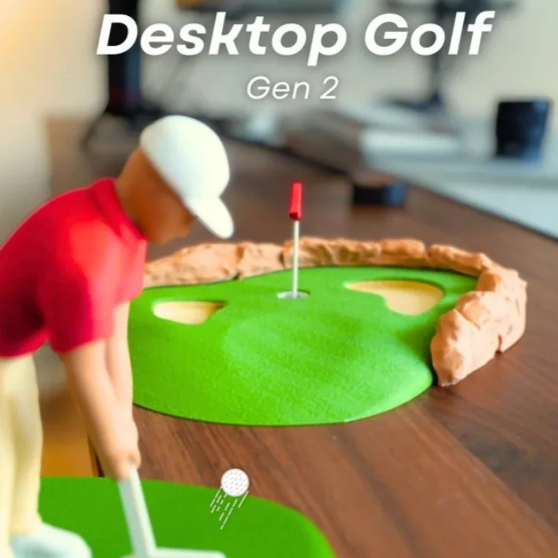 Mini Desktop Golf Game Set Golfer Figurine Indoor Stress Relief Decor Funny Novelty Golf Gift for Golf Lovers Father Day Present - view 2