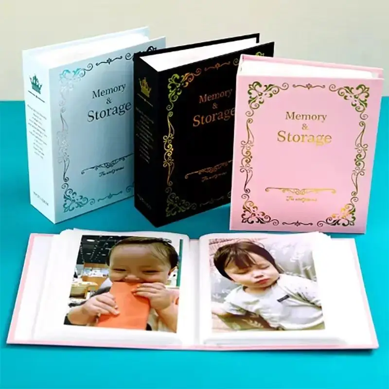 100 Fototaschen Vergoldetes Fotoalbum 6 Zoll Interne Fotohülle Kinder-Erinnerungsbuch Geschenk