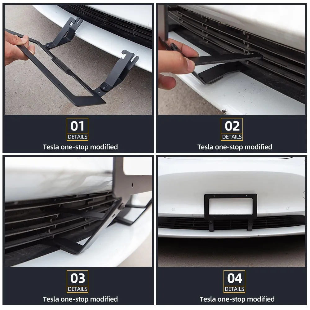 For Model3 Energy License Plate Frame For ModelY Side For Tesla Model 3/Y 2023 Accessories Car Front Modification Artifact Parts